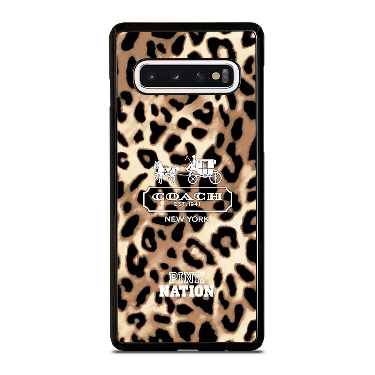 COACH NEW YORK PINK NATION LEPOARD Samsung Galaxy S10 Case Cover