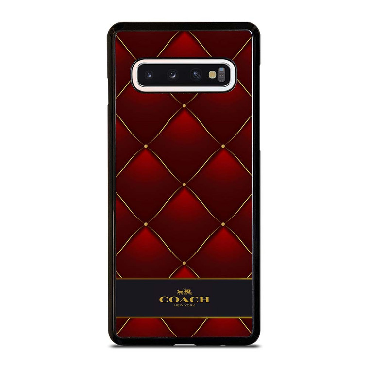 COACH NEW YORK RED GOLD Samsung Galaxy S10 Case Cover
