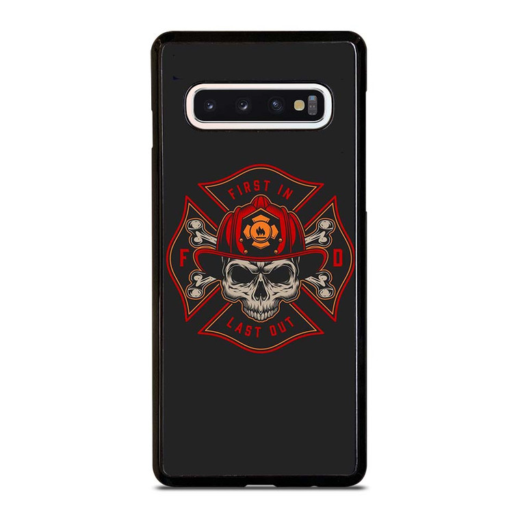FIREFIGHTER FIREMAN SKULL LOGO Samsung Galaxy S10 Case Cover