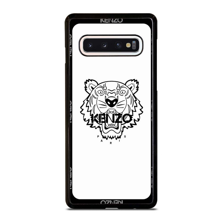KENZO PARIS BORDERED LOGO WHITE Samsung Galaxy S10 Case Cover