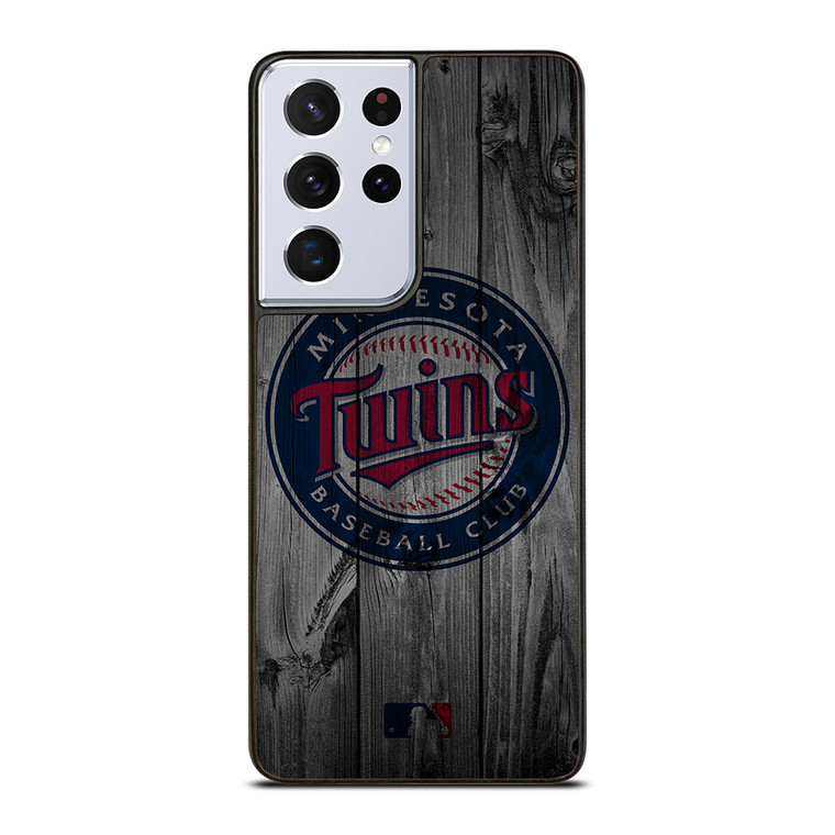 MINNESOTA TWINS BASEBALL MLB WOOD LOGO Samsung Galaxy S21 Ultra Case Cover