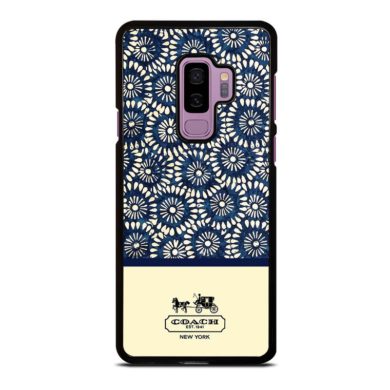 COACH NEW YORK BLUE FLORAL BATIK Samsung Galaxy S9 Plus Case Cover