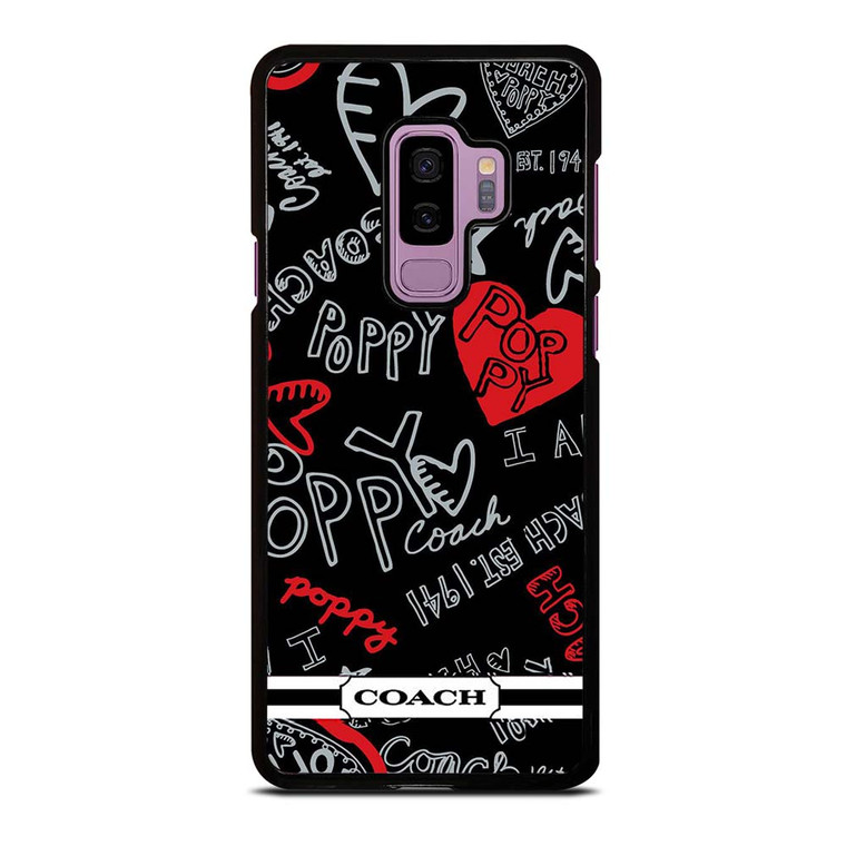COACH NEW YORK POPPY BLACK Samsung Galaxy S9 Plus Case Cover