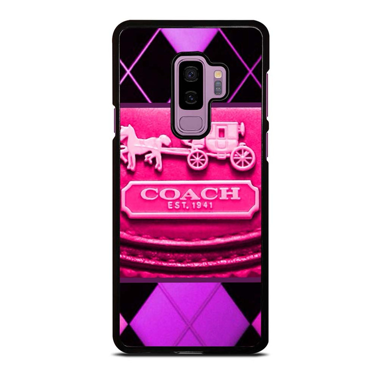 COACH NEW YORK PURPLE PINK LOGO Samsung Galaxy S9 Plus Case Cover