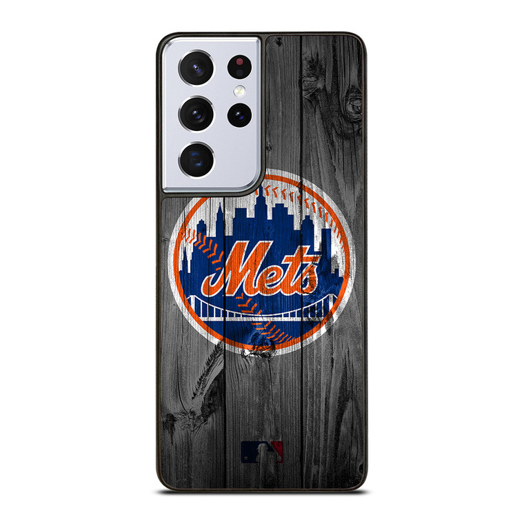 NEW YORK METS BASEBALL MLB WOOD LOGO Samsung Galaxy S21 Ultra Case Cover