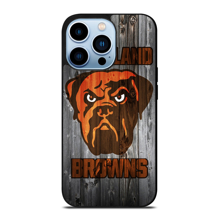 CLEVELAND BROWNS NFL FOOTBALL WOODEN LOGO iPhone 13 Pro Max Case Cover