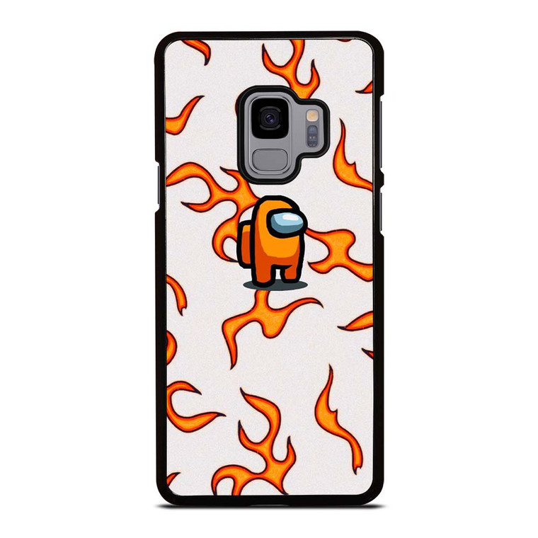 AMONG US ORANGE FLAMES Samsung Galaxy S9 Case Cover AMONG US ORANGE FLAMES Samsung Galaxy S9 Case Cover