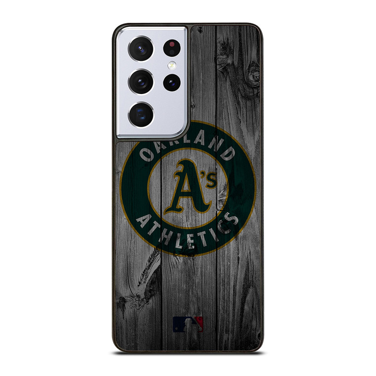 OAKLAND ATHLETICS BASEBALL MLB WOOD LOGO Samsung Galaxy S21 Ultra Case Cover