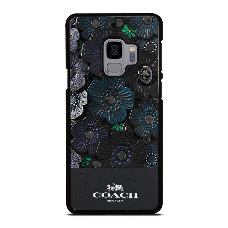 COACH NEW YORK BLACK TEA ROSE Samsung Galaxy S9 Case Cover