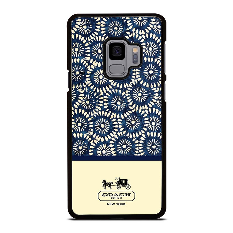 COACH NEW YORK BLUE FLORAL BATIK Samsung Galaxy S9 Case Cover