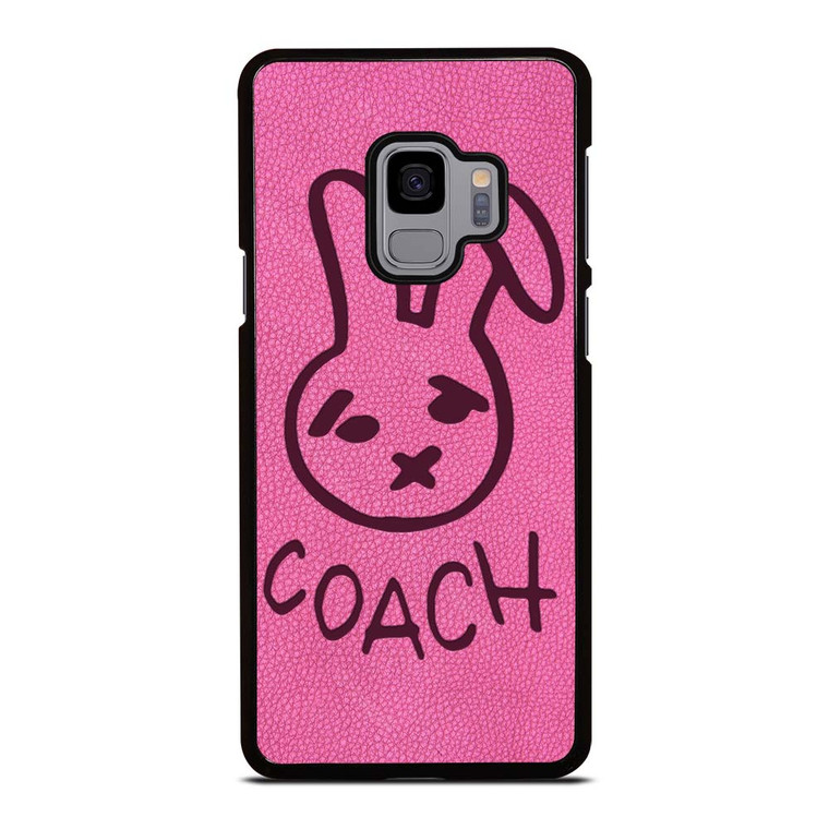 COACH NEW YORK RABBIT LEATHER PINK Samsung Galaxy S9 Case Cover