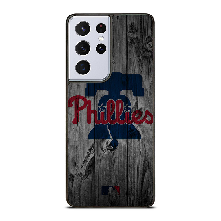 PHILADELPHIA PHILLIES BASEBALL MLB WOOD LOGO Samsung Galaxy S21 Ultra Case Cover