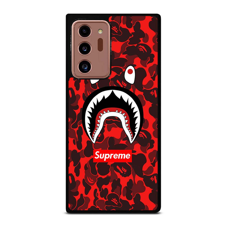BAPE SHARK SUPREME CAMO RED Samsung Galaxy Note 20 Ultra Case Cover BAPE SHARK SUPREME CAMO RED Samsung Galaxy Note 20 Ultra Case Cover