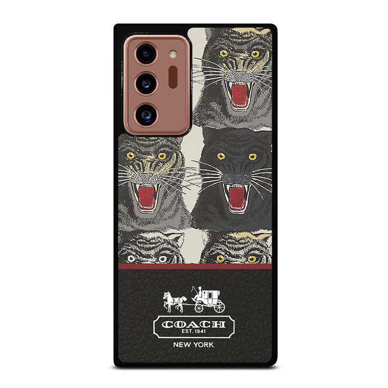 COACH NEW YORK TIGER FACE PATTERN Samsung Galaxy Note 20 Ultra Case Cover
