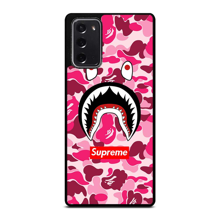 CAMO BATHING APE SUPREME PINK Samsung Galaxy Note 20 Case Cover