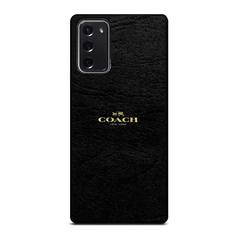 COACH NEW YORK BLACK LEATHER Samsung Galaxy Note 20 Case Cover