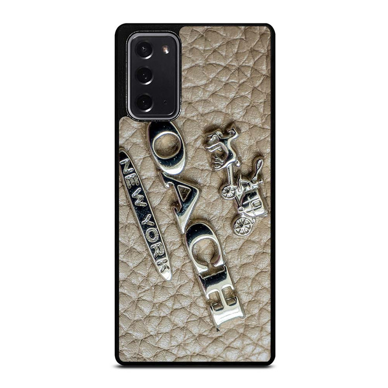 COACH NEW YORK LOGO ON LEATHER Samsung Galaxy Note 20 Case Cover