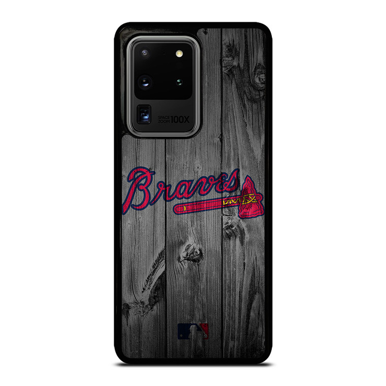 ATLANTA BRAVES BASEBALL MLB WOOD LOGO Samsung Galaxy S20 Ultra Case Cover