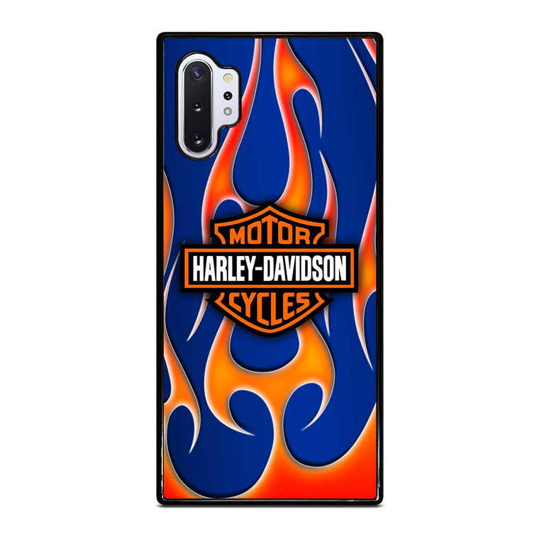 HARLEY DAVIDSON BLUE FLAME LOGO Samsung Galaxy Note 10 Plus Case Cover