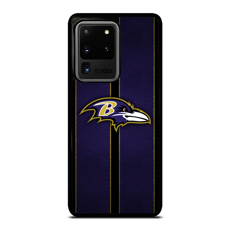 BALTIMORE RAVENS NFL METAL STRIPE Samsung Galaxy S20 Ultra Case Cover