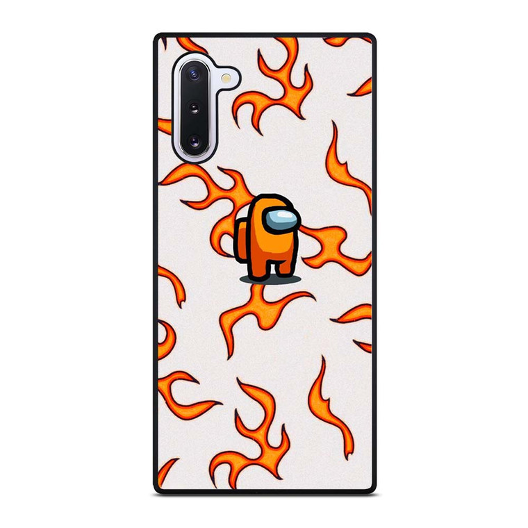 AMONG US ORANGE FLAMES Samsung Galaxy Note 10 Case Cover AMONG US ORANGE FLAMES Samsung Galaxy Note 10 Case Cover