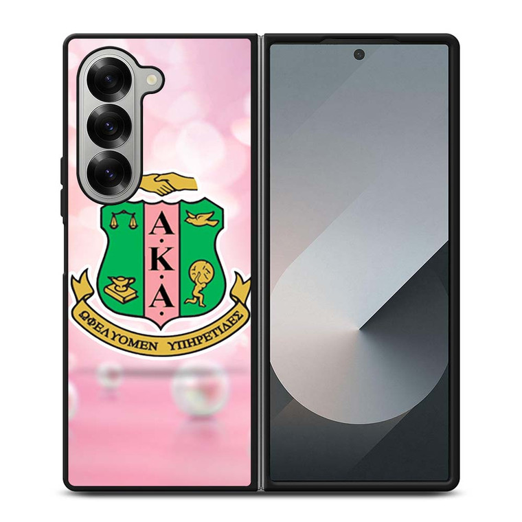 AKA PINK AND GREEN LOGO 2 Samsung Galaxy Z Fold 6 Case Cover