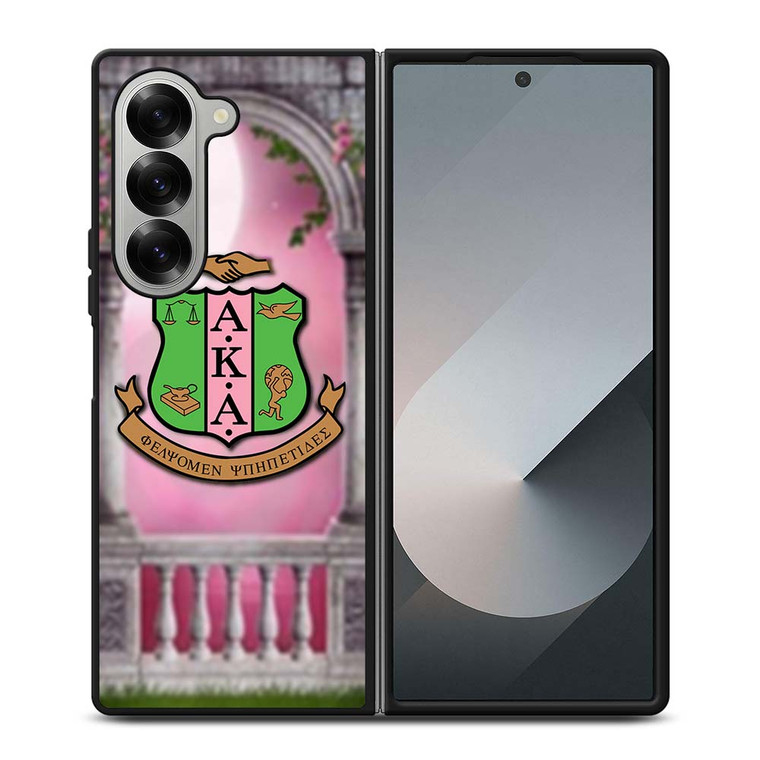 AKA PINK AND GREEN LOGO Samsung Galaxy Z Fold 6 Case Cover