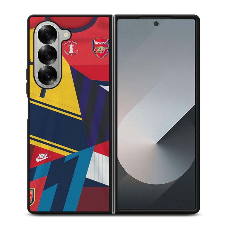 ARSENAL FC RETRO JERSEY COLLAGE Samsung Galaxy Z Fold 6 Case Cover