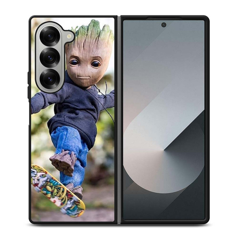 BABY GROOT SKATEBOARD Samsung Galaxy Z Fold 6 Case Cover