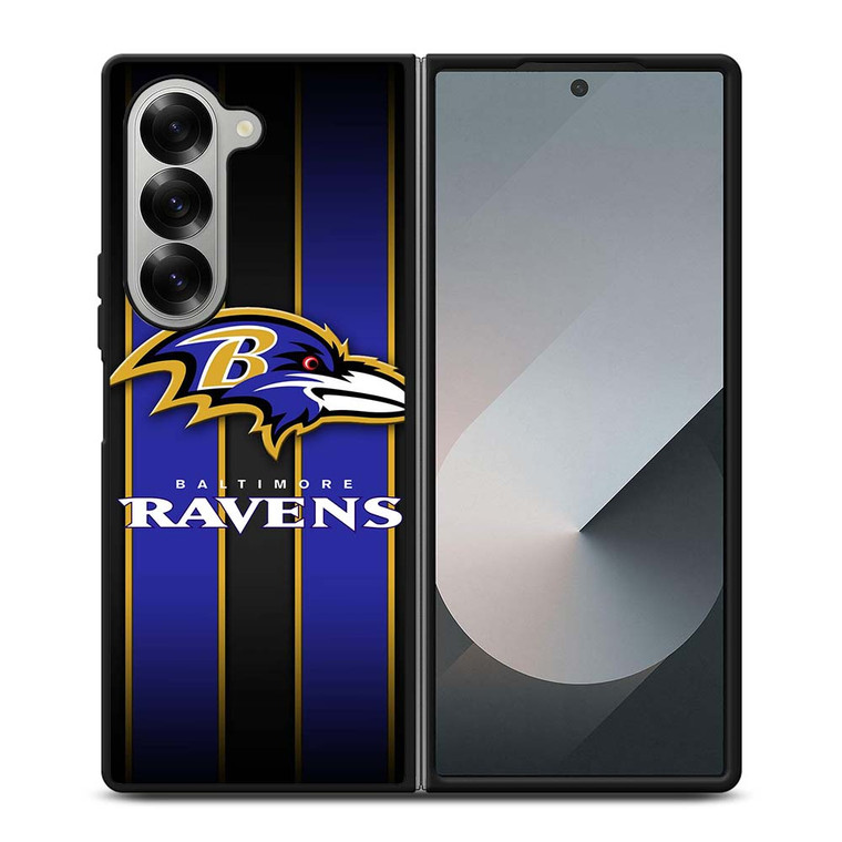 BALTIMORE RAVENS NFL STRIPE LOGO Samsung Galaxy Z Fold 6 Case Cover