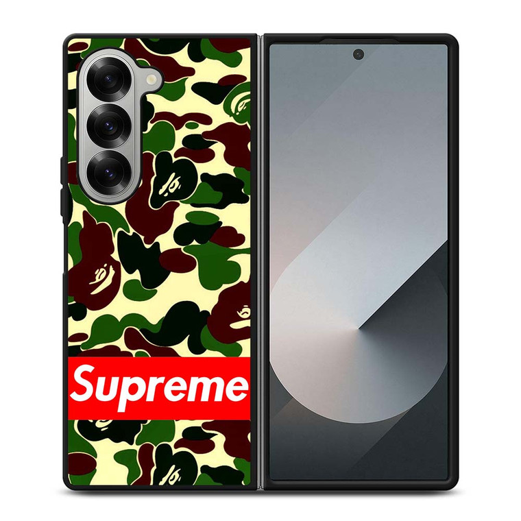 CAMO BAPE SUPREME Samsung Galaxy Z Fold 6 Case Cover