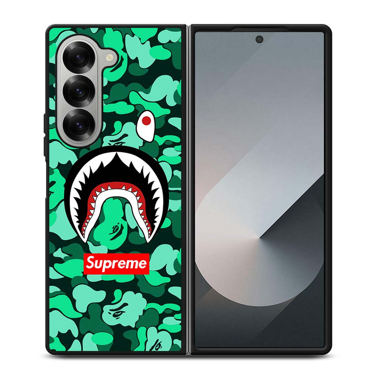 CAMO BATHING APE SUPREME GREEN Samsung Galaxy Z Fold 6 Case Cover