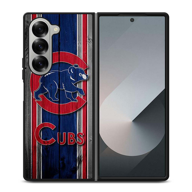 CHICAGO CUBS WOODEN LOGO Samsung Galaxy Z Fold 6 Case Cover