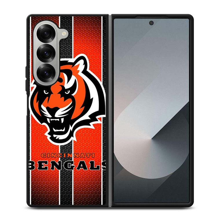 CINCINNATI BENGALS METAL SYMBOL Samsung Galaxy Z Fold 6 Case Cover