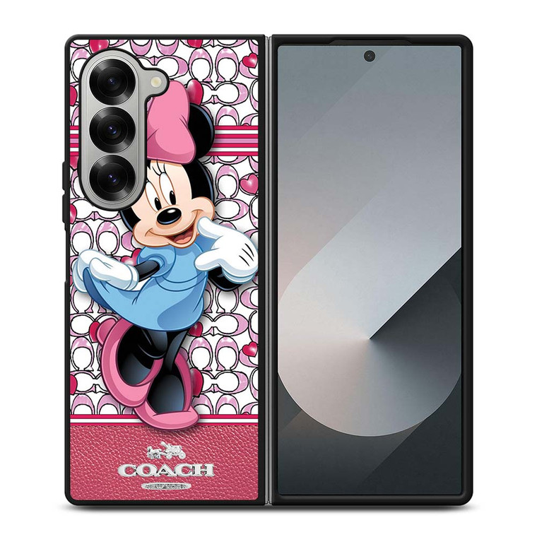 COACH MINNIE MOUSE PINK PATTERN Samsung Galaxy Z Fold 6 Case Cover