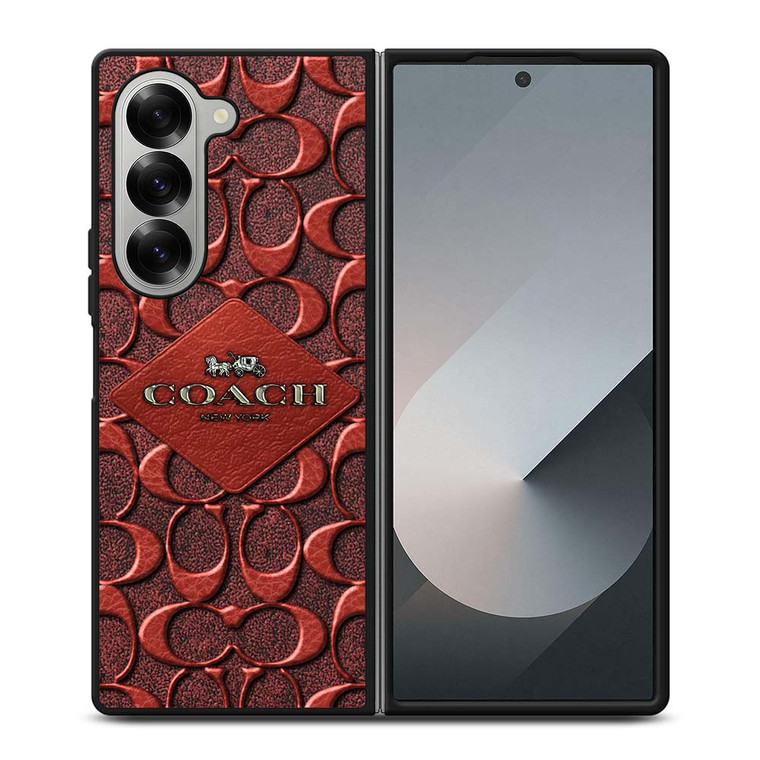 COACH NEW YORK BROWN 2 Samsung Galaxy Z Fold 6 Case Cover