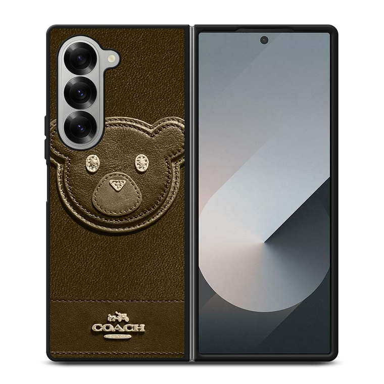 COACH NEW YORK BROWN BEAR Samsung Galaxy Z Fold 6 Case Cover