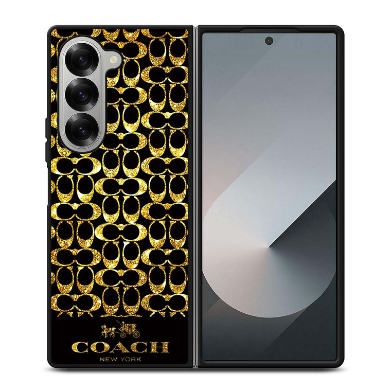COACH NEW YORK GOLD Samsung Galaxy Z Fold 6 Case Cover