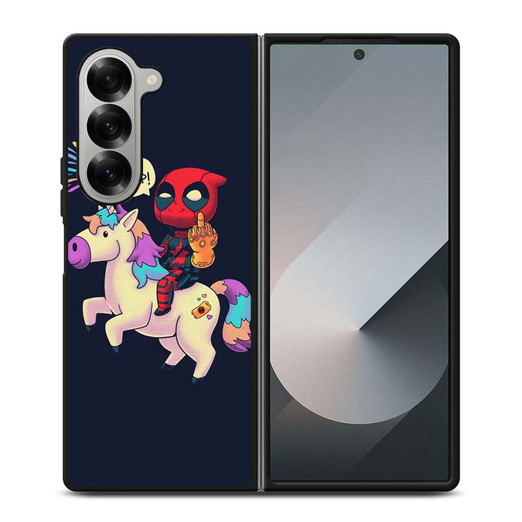 DEADPOOL UNICORN MIDDLE FINGERS Samsung Galaxy Z Fold 6 Case Cover