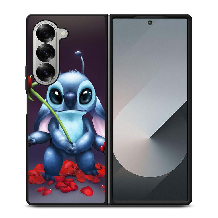 DISNEY STITCH AND ROSE FLOWER Samsung Galaxy Z Fold 6 Case Cover