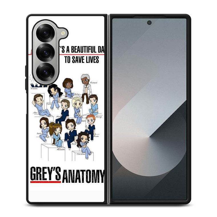 GREY'S ANATOMY ALL CARTOON Samsung Galaxy Z Fold 6 Case Cover
