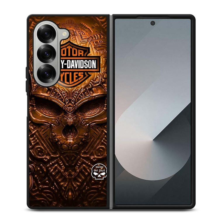 HARLEY DAVIDSON SKULL METAL MOTOR Samsung Galaxy Z Fold 6 Case Cover