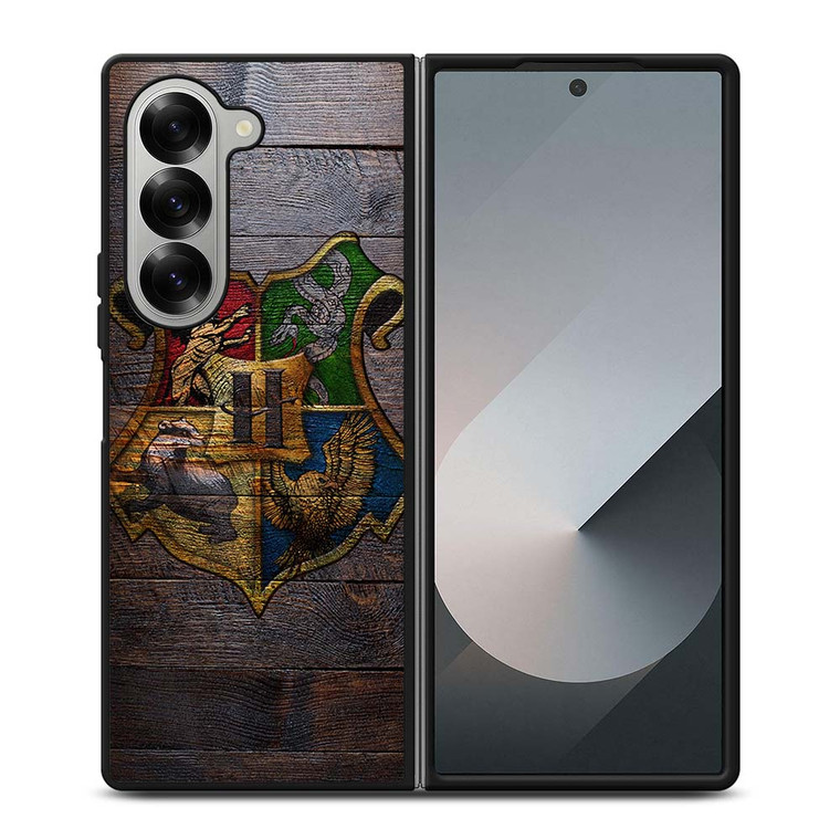 HOGWARTS HARRY POTTER WOODEN LOGO Samsung Galaxy Z Fold 6 Case Cover