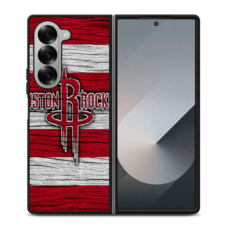 HOUSTON ROCKETS WOODEN LOGO Samsung Galaxy Z Fold 6 Case Cover