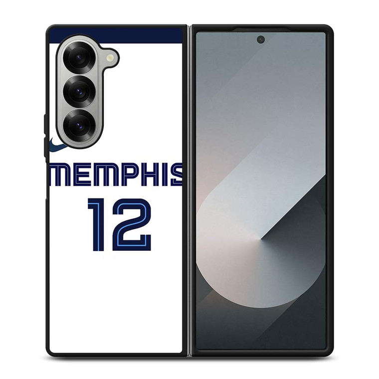 JA MORANT MEMPHIS GRIZZLIES WHITE Samsung Galaxy Z Fold 6 Case Cover