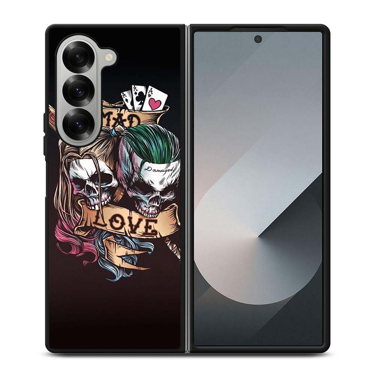 JOKER AND HARLEY QUINN SKULL Samsung Galaxy Z Fold 6 Case Cover