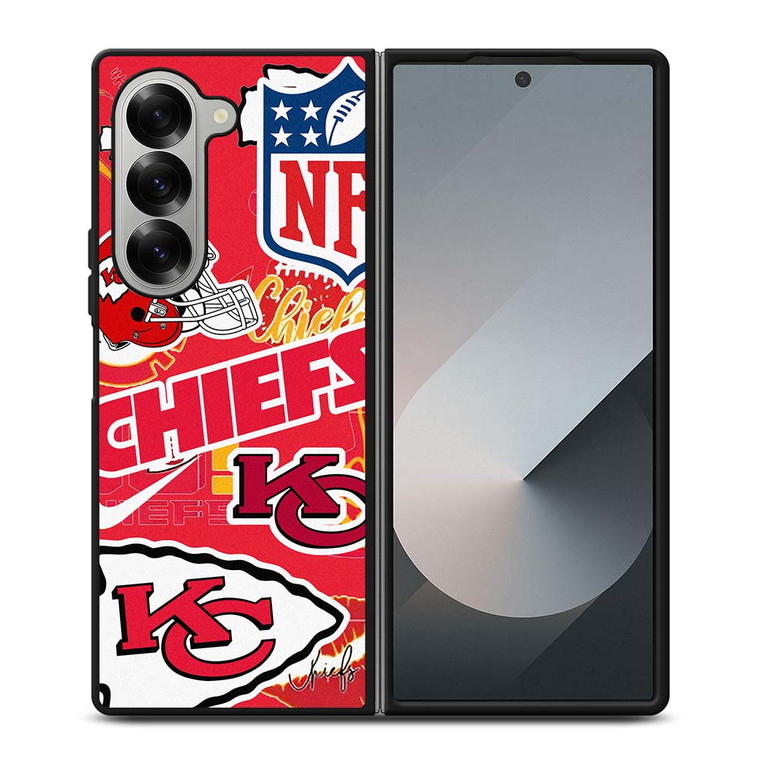 KANSAS CITY CHIEFS NFL STICKER BOMB Samsung Galaxy Z Fold 6 Case Cover