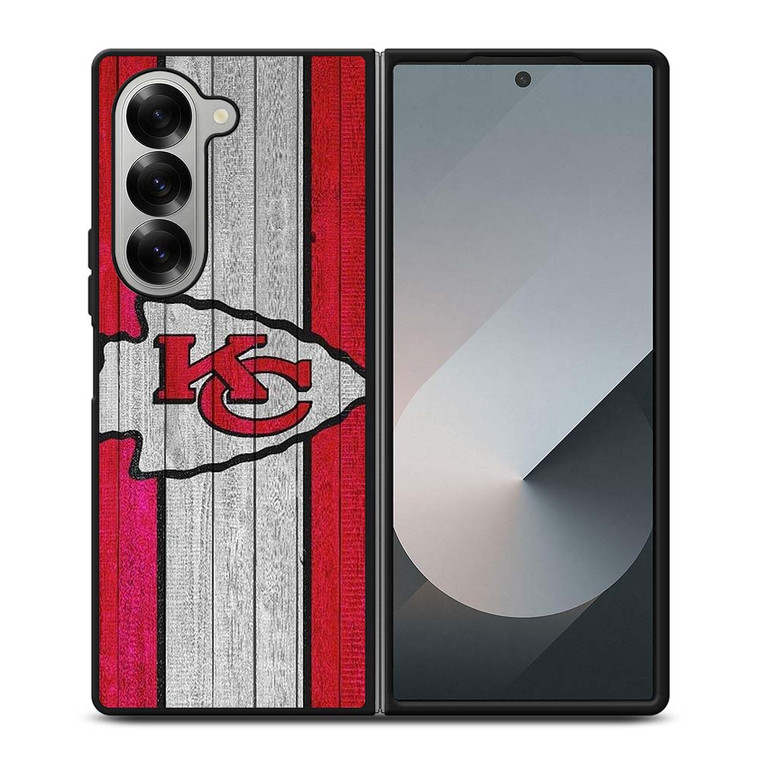 KANSAS CITY CHIEFS WOODEN LOGO Samsung Galaxy Z Fold 6 Case Cover