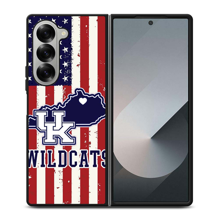 KENTUCKY WILDCATS AMERICAN FLAG Samsung Galaxy Z Fold 6 Case Cover