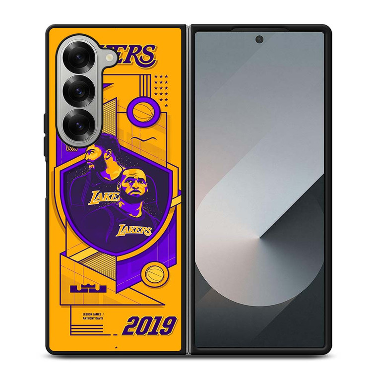 LA LAKERS LEBRON JAMES & ANTHONY DAVIS Samsung Galaxy Z Fold 6 Case Cover